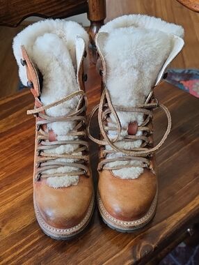 Freebird Norway Women’s Shearling-Lined Tan Leather Winter Boots